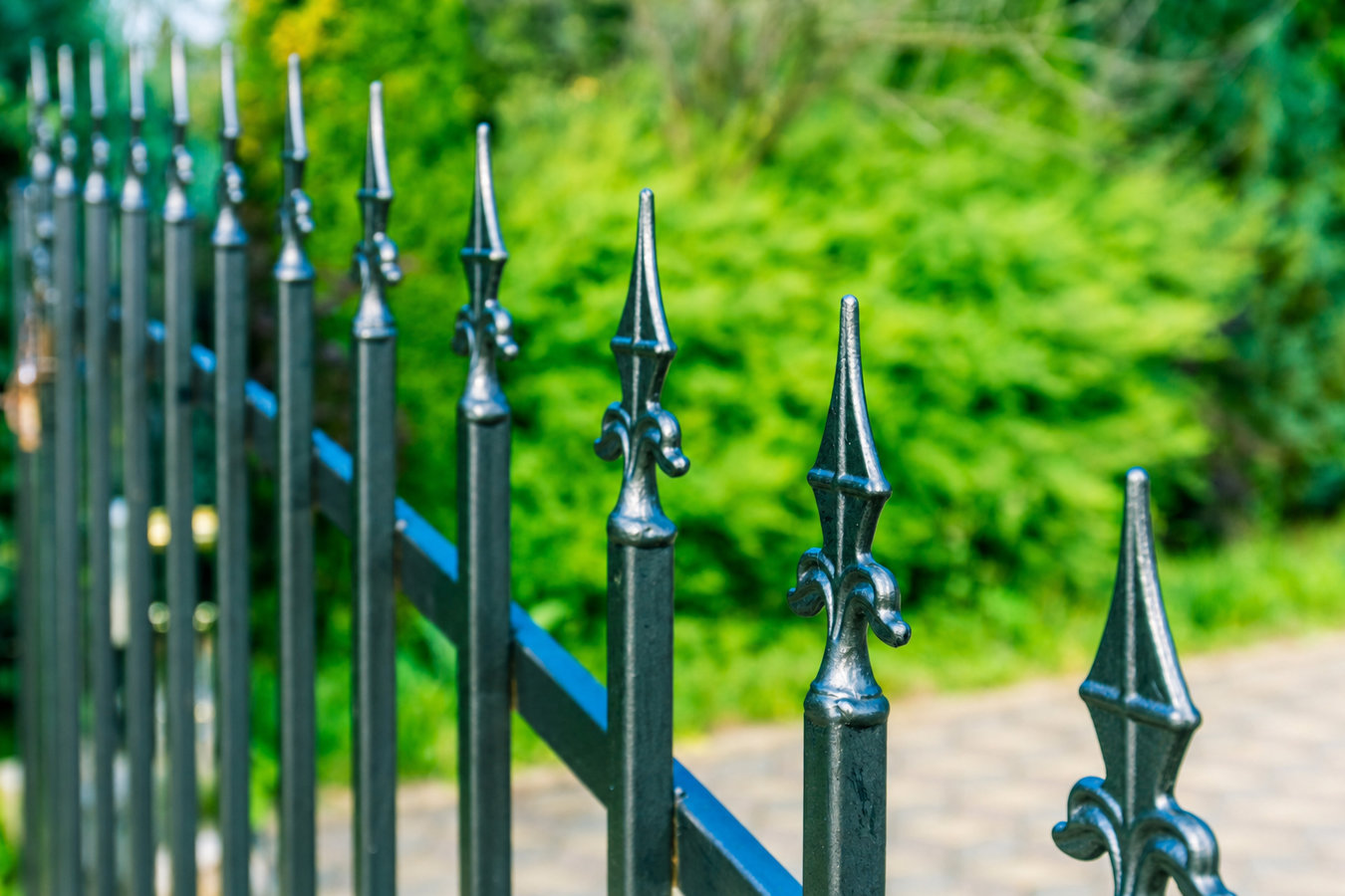 Ornamental iron fence installation